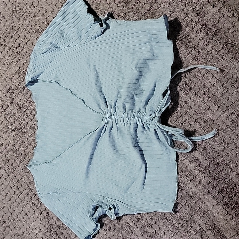 Blue crop top